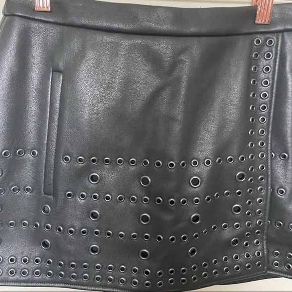 BCBGMaxAzria Faux Leather Black Miniskirt - Picture 5 of 5